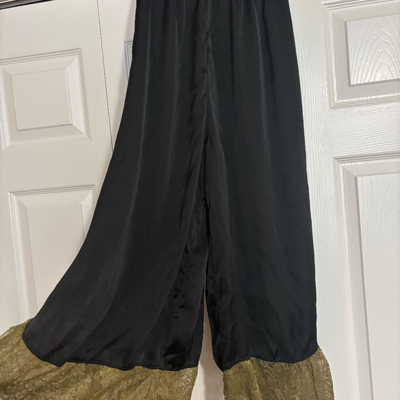 TWO PAIRS - Intimately Free FREE PEOPLE Wide Leg Cropped Satin Pajama Pants - Picture 3 of 10